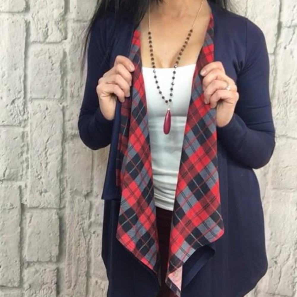 NEW cozy Waterfall flannel breast cardigan - Picture 4 of 8